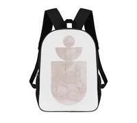 sinyumoney Children's Backpack 3D Printed Abstract Geometric Circles Schoolbag Student Daypack Fashion Casual Lightweight School Bags for School College Travel 17inch