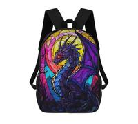 sinyumoney Children's Backpack 3D Printed Abstract Skeleton Dragon Schoolbag Student Daypack Fashion Casual Lightweight School Bags for School College Travel 17inch