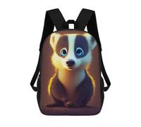 sinyumoney Children's Backpack 3D Printed Adorable Badger Cub Schoolbag Student Daypack Fashion Casual Lightweight School Bags for School College Travel 17inch