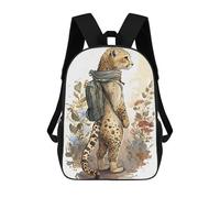 sinyumoney Children's Backpack 3D Printed Adorable Cheetah Schoolbag Student Daypack Fashion Casual Lightweight School Bags for School College Travel 17inch