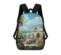 sinyumoney Children's Backpack 3D Printed Alexandria, Egypt Travel Schoolbag Student Daypack Fashion Casual Lightweight School Bags for School College Travel 17inch