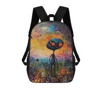 sinyumoney Children's Backpack 3D Printed Alien Art XXXVIII Schoolbag Student Daypack Fashion Casual Lightweight School Bags for School College Travel 17inch