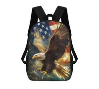 sinyumoney Children's Backpack 3D Printed American Bald Eagle Schoolbag Student Daypack Fashion Casual Lightweight School Bags for School College Travel 17inch