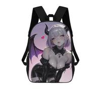 sinyumoney Children's Backpack, 3D Printed Anime Demon Girl Backpack, Backpack for Boys Girls, 17 Inch Adjustable Lightweight School Bag for Primary School 17inch