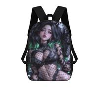 sinyumoney Children's Backpack, 3D Printed Anime Girl with Dragon Backpack, Backpack for Boys Girls, 17 Inch Adjustable Lightweight School Bag for Primary School 17inch