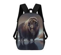 sinyumoney Children's Backpack 3D Printed Arctic Muskox Oil Paint Schoolbag Student Daypack Fashion Casual Lightweight School Bags for School College Travel 17inch
