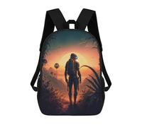 sinyumoney Children's Backpack 3D Printed Astronaut in Alien Landscape -1 Schoolbag Student Daypack Fashion Casual Lightweight School Bags for School College Travel 17inch