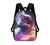 sinyumoney Children's Backpack, 3D Printed Astronaut in Space -177 Backpack, Backpack for Boys Girls, 17 Inch Adjustable Lightweight School Bag for Primary School 17inch