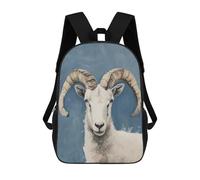 sinyumoney Children's Backpack 3D Printed Bighorn Sheep Portrait Schoolbag Student Daypack Fashion Casual Lightweight School Bags for School College Travel 17inch