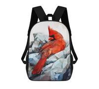 sinyumoney Children's Backpack 3D Printed Bird Red Cardinal Animal Schoolbag Student Daypack Fashion Casual Lightweight School Bags for School College Travel 17inch