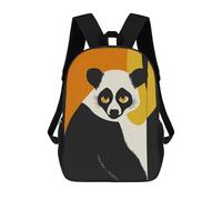 sinyumoney Children's Backpack 3D Printed Black And White Lemur Schoolbag Student Daypack Fashion Casual Lightweight School Bags for School College Travel 17inch