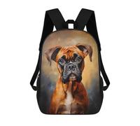 sinyumoney Children's Backpack 3D Printed Boxer Dog Schoolbag Student Daypack Fashion Casual Lightweight School Bags for School College Travel 17inch