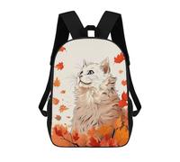 sinyumoney Children's Backpack 3D Printed Cat Autumn Fall Cute Schoolbag Student Daypack Fashion Casual Lightweight School Bags for School College Travel 17inch