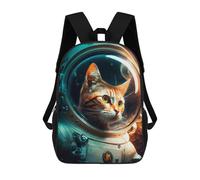 sinyumoney Children's Backpack 3D Printed Cat Orange Schoolbag Student Daypack Fashion Casual Lightweight School Bags for School College Travel 17inch