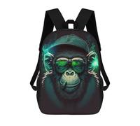 sinyumoney Children's Backpack 3D Printed Chill Monkey Schoolbag Student Daypack Fashion Casual Lightweight School Bags for School College Travel 17inch