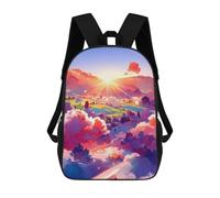 sinyumoney Children's Backpack, 3D Printed Cloudy Sunset Fantasy Backpack, Backpack for Boys Girls, 17 Inch Adjustable Lightweight School Bag for Primary School 17inch