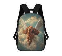 sinyumoney Children's Backpack 3D Printed Cocker Spaniel with Angel Wings Heavenly Dog Tribute Schoolbag Student Daypack Fashion Casual Lightweight School Bags for School College Travel 17inch
