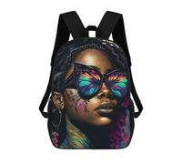 sinyumoney Children's Backpack, 3D Printed Colorful Butterfly Dreams Backpack, Backpack for Boys Girls, 17 Inch Adjustable Lightweight School Bag for Primary School 17inch