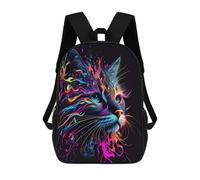 sinyumoney Children's Backpack 3D Printed Colorful Cat Portrait-7 Schoolbag Student Daypack Fashion Casual Lightweight School Bags for School College Travel 17inch