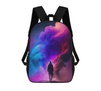 sinyumoney Children's Backpack 3D Printed Colorful Clouds A Mystical Journey Schoolbag Student Daypack Fashion Casual Lightweight School Bags for School College Travel 17inch
