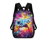 sinyumoney Children's Backpack, 3D Printed Colorful Gaming Controller Artwork -10 Backpack, Backpack for Boys Girls, 17 Inch Adjustable Lightweight School Bag for Primary School 17inch