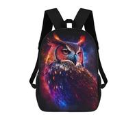 sinyumoney Children's Backpack 3D Printed Colorful Owl Artwork-9 Schoolbag Student Daypack Fashion Casual Lightweight School Bags for School College Travel 17inch