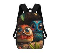 sinyumoney Children's Backpack, 3D Printed Colorful Owls in Treehouse Backpack, Backpack for Boys Girls, 17 Inch Adjustable Lightweight School Bag for Primary School 17inch