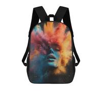 sinyumoney Children's Backpack, 3D Printed Colorful Powder Explosion Art Backpack, Backpack for Boys Girls, 17 Inch Adjustable Lightweight School Bag for Primary School 17inch