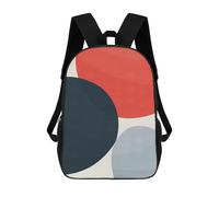 sinyumoney Children's Backpack 3D Printed Colorful Shapes A4 Schoolbag Student Daypack Fashion Casual Lightweight School Bags for School College Travel 17inch