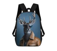 sinyumoney Children's Backpack 3D Printed Cool Deer Modern with Sung Schoolbag Student Daypack Fashion Casual Lightweight School Bags for School College Travel 17inch