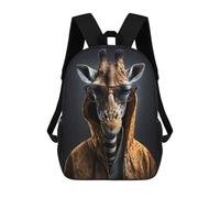 sinyumoney Children's Backpack 3D Printed Cool Giraffe Modern Art Schoolbag Student Daypack Fashion Casual Lightweight School Bags for School College Travel 17inch