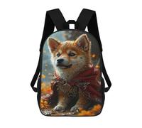 sinyumoney Children's Backpack 3D Printed Corgi in A Red Cape Schoolbag Student Daypack Fashion Casual Lightweight School Bags for School College Travel 17inch
