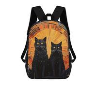 sinyumoney Children's Backpack 3D Printed Cosmic Cats Schoolbag Student Daypack Fashion Casual Lightweight School Bags for School College Travel 17inch