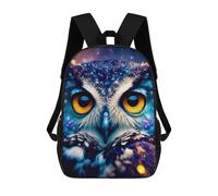 sinyumoney Children's Backpack, 3D Printed Cosmic Owl Portrait-1 Backpack, Backpack for Boys Girls, 17 Inch Adjustable Lightweight School Bag for Primary School 17inch