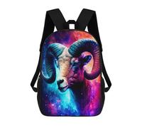 sinyumoney Children's Backpack, 3D Printed Cosmic Ram Portrait-2 Backpack, Backpack for Boys Girls, 17 Inch Adjustable Lightweight School Bag for Primary School 17inch