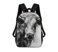 sinyumoney Children's Backpack 3D Printed Cow Black Ink Watercolor Schoolbag Student Daypack Fashion Casual Lightweight School Bags for School College Travel 17inch