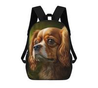 sinyumoney Children's Backpack 3D Printed Cute Brown Dog Schoolbag Student Daypack Fashion Casual Lightweight School Bags for School College Travel 17inch