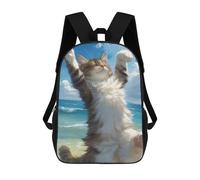 sinyumoney Children's Backpack 3D Printed Cute Cats Feelings Schoolbag Student Daypack Fashion Casual Lightweight School Bags for School College Travel 17inch