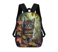 sinyumoney Children's Backpack 3D Printed Cute Kitten Schoolbag Student Daypack Fashion Casual Lightweight School Bags for School College Travel 17inch
