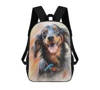 sinyumoney Children's Backpack 3D Printed Dachshund Sketch Schoolbag Student Daypack Fashion Casual Lightweight School Bags for School College Travel 17inch