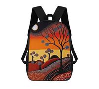 sinyumoney Children's Backpack, 3D Printed Desert Sunset Landscape Backpack, Backpack for Boys Girls, 17 Inch Adjustable Lightweight School Bag for Primary School 17inch