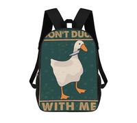 sinyumoney Children's Backpack 3D Printed Dont Duck With Me Schoolbag Student Daypack Fashion Casual Lightweight School Bags for School College Travel 17inch