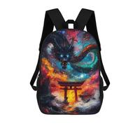 sinyumoney Children's Backpack 3D Printed Dragon Galaxy Gate Schoolbag Student Daypack Fashion Casual Lightweight School Bags for School College Travel 17inch