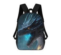 sinyumoney Children's Backpack, 3D Printed Dragon Head Artwork -1 Backpack, Backpack for Boys Girls, 17 Inch Adjustable Lightweight School Bag for Primary School 17inch