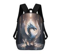 sinyumoney Children's Backpack, 3D Printed Dragon in Ancient Temple Backpack, Backpack for Boys Girls, 17 Inch Adjustable Lightweight School Bag for Primary School 17inch