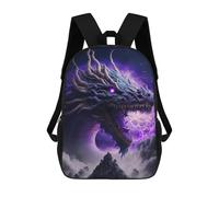 sinyumoney Children's Backpack, 3D Printed Dragon's Thunderous Roar Backpack, Backpack for Boys Girls, 17 Inch Adjustable Lightweight School Bag for Primary School 17inch