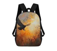 sinyumoney Children's Backpack 3D Printed Eagle in Flight Oil Painting Schoolbag Student Daypack Fashion Casual Lightweight School Bags for School College Travel 17inch