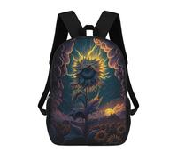 sinyumoney Children's Backpack, 3D Printed Electric Sunflower Field Backpack, Backpack for Boys Girls, 17 Inch Adjustable Lightweight School Bag for Primary School 17inch