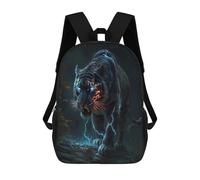 sinyumoney Children's Backpack, 3D Printed Electric Tiger Fantasy Artwork Backpack, Backpack for Boys Girls, 17 Inch Adjustable Lightweight School Bag for Primary School 17inch