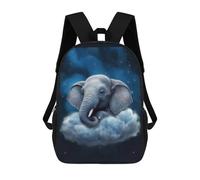 sinyumoney Children's Backpack, 3D Printed Elephant in The Clouds Backpack, Backpack for Boys Girls, 17 Inch Adjustable Lightweight School Bag for Primary School 17inch